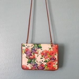 Brown Floral Crossbody Bag